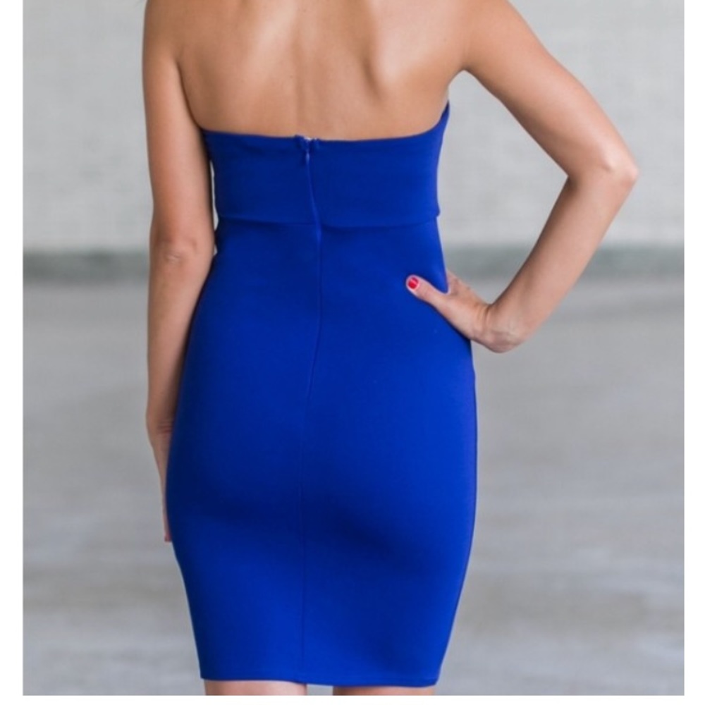 NWT Royal Blue Strapless Dress - Picture 2 of 7